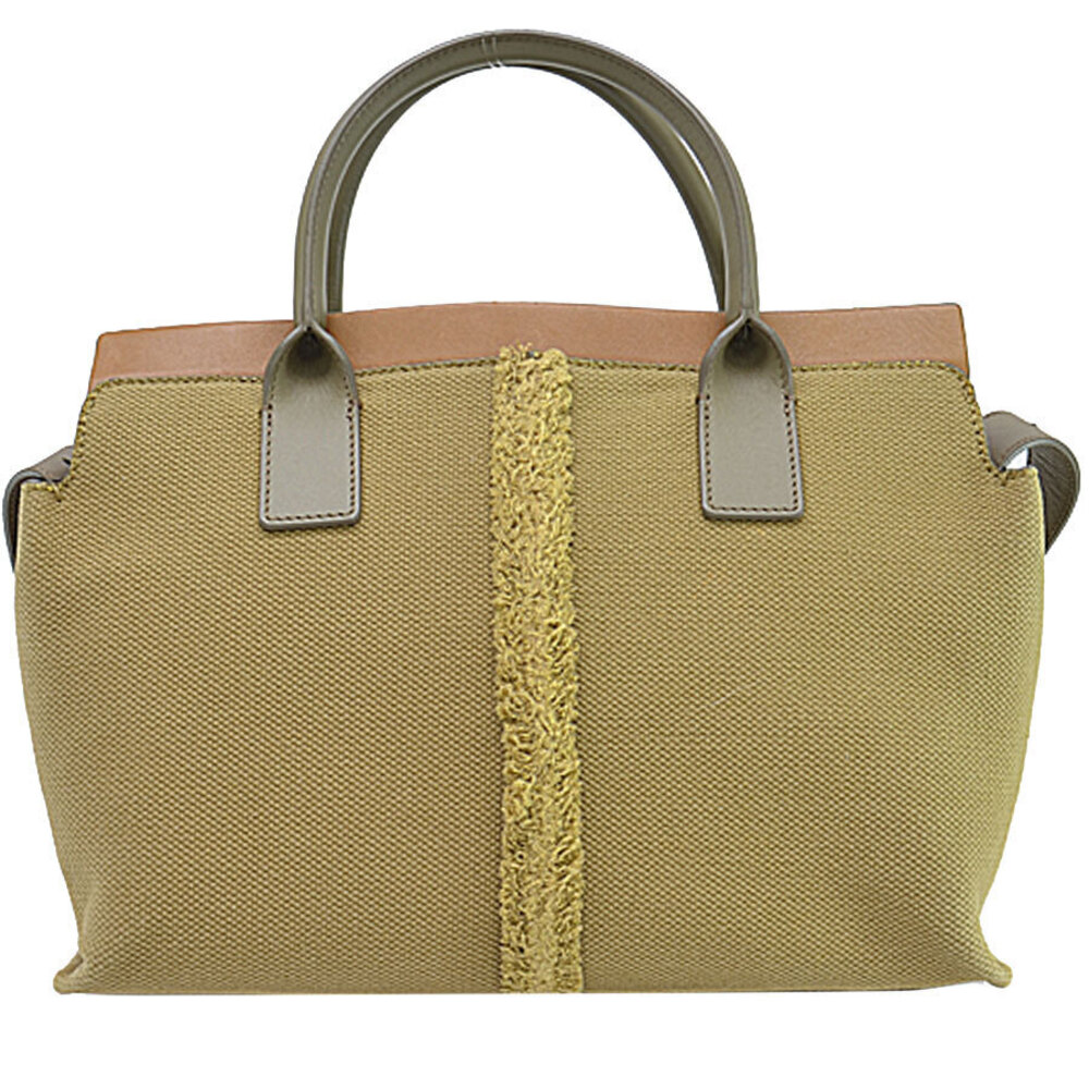 Chloe 2way Brown Shoulder Camel canvas leather Tan Bag Brown Tan
